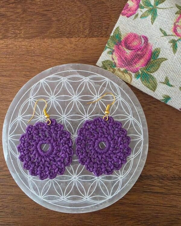 Boucles d'oreilles crochet fait main FLEUR
