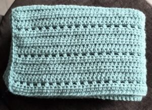 Couverture bébé crochet Topaze 2 TOUCH ATOUT COUVERTURE BEBE BLEU GRIS ACCESSOIRES ENFANT FAIT MAIN AU CROCHET 4