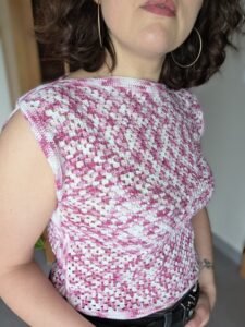 Top Ruby rose pailleté 9 TOUCH ATOUT TOP RUBIS ROSE MULTICOLORE PAILLETE ACCESSOIRE DE MODE AU CROCHET FAIT MAIN 3