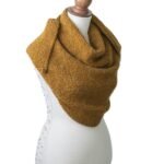 Touch Atout Chale cheche tricot acrylique laine moutarde paillete Star 100 made in France Accessoire mode fait main tricot 1