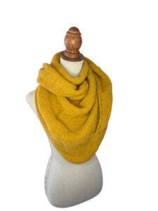 Châle STAR - Louise 4 Touch Atout Chale cheche tricot acrylique laine ocre paillete Star 100 made in France Accessoire mode fait main tricot 2